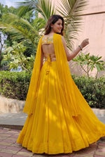 Buy Yellow Color Designer Georgette Lehenga Choli