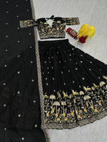 Black Color Designer Chinon Silk Lehenga Choli