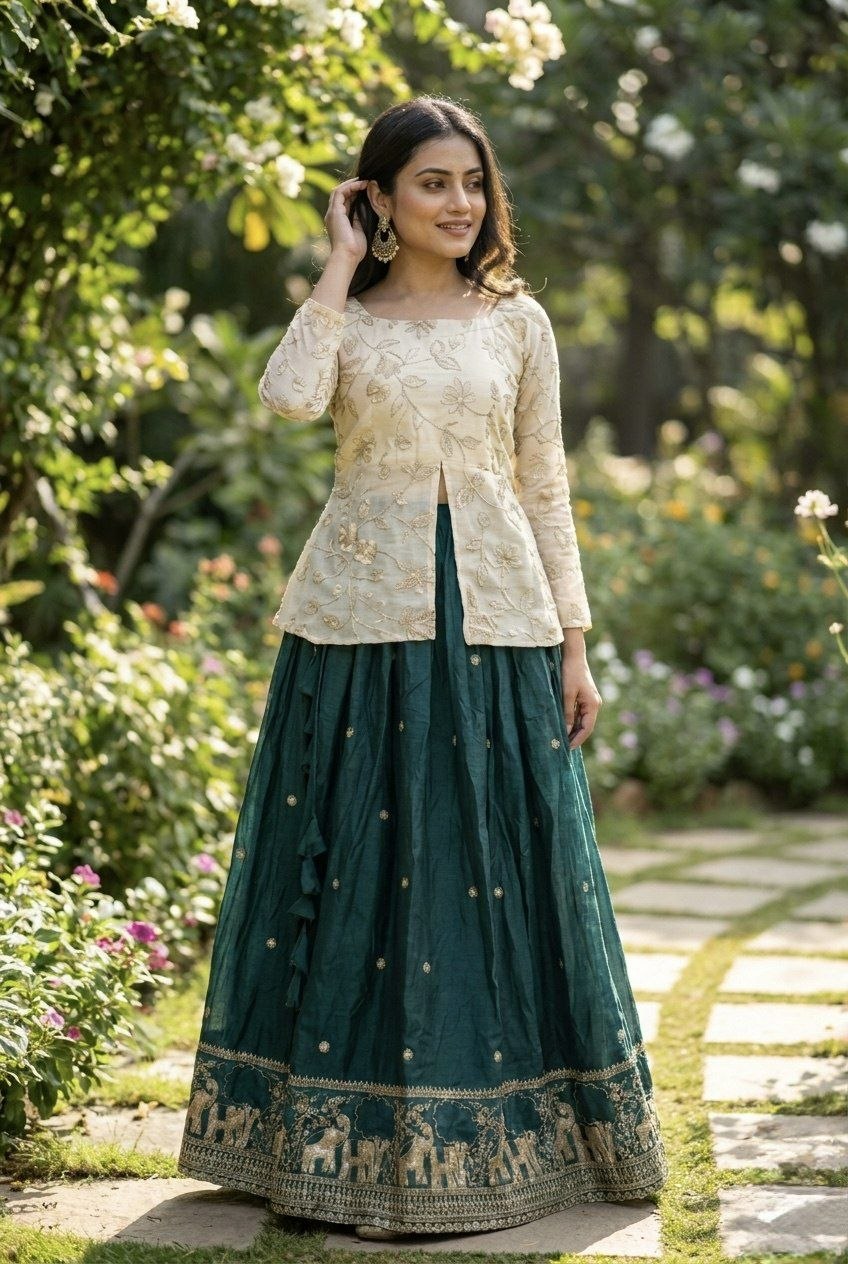 Premium Fendy Silk Designer Embroidery Lehenga Choli