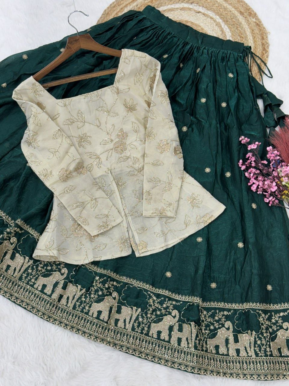 Premium Fendy Silk Designer Embroidery Lehenga Choli