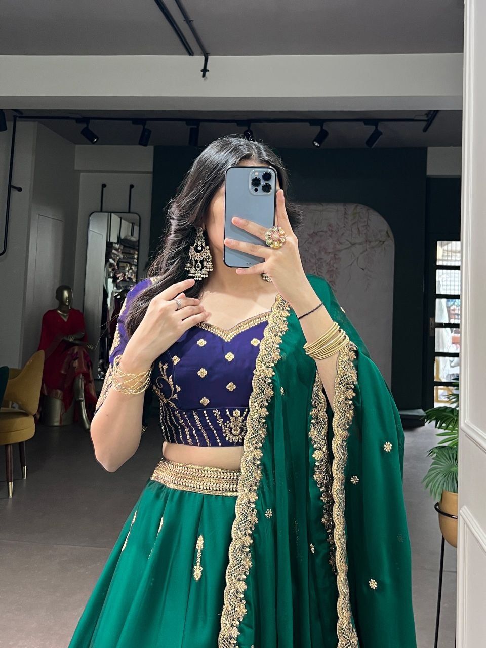 Premium Rangoli Silk Embroidery Designer Lehenga Choli