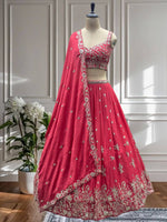 Designer Chinon Silk Embroidery Lehenga Choli