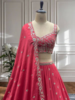 Designer Chinon Silk Embroidery Lehenga Choli