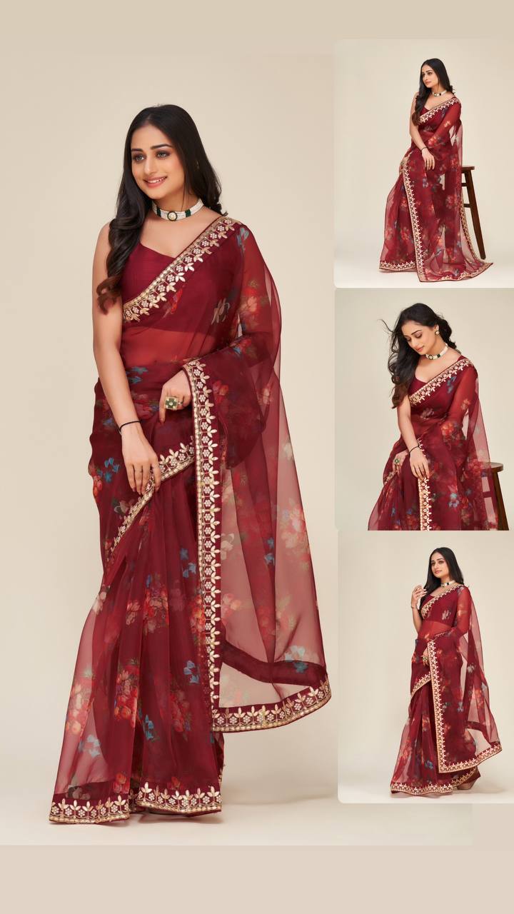 Buy Red Color Fashion Sarees Online - Joshindia