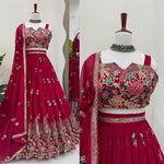 Pink Color Designer Faux Georgette Lehenga Choli