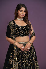 Black Color Premium Faux Georgette Designer Lehenga Choli