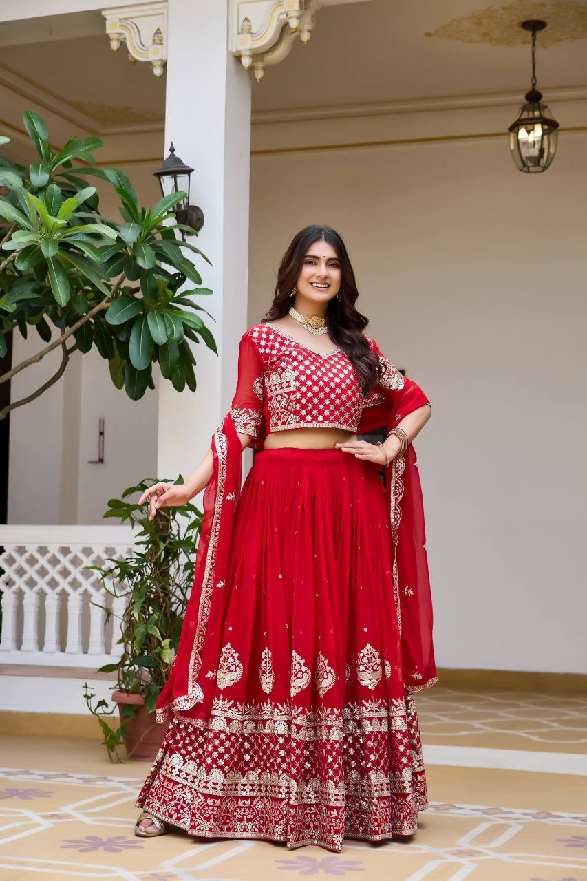 Buy Beautiful Cream Colored Lehenga Choli Online