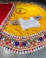 Traditional Yellow Rayon Cotton Lehenga Choli