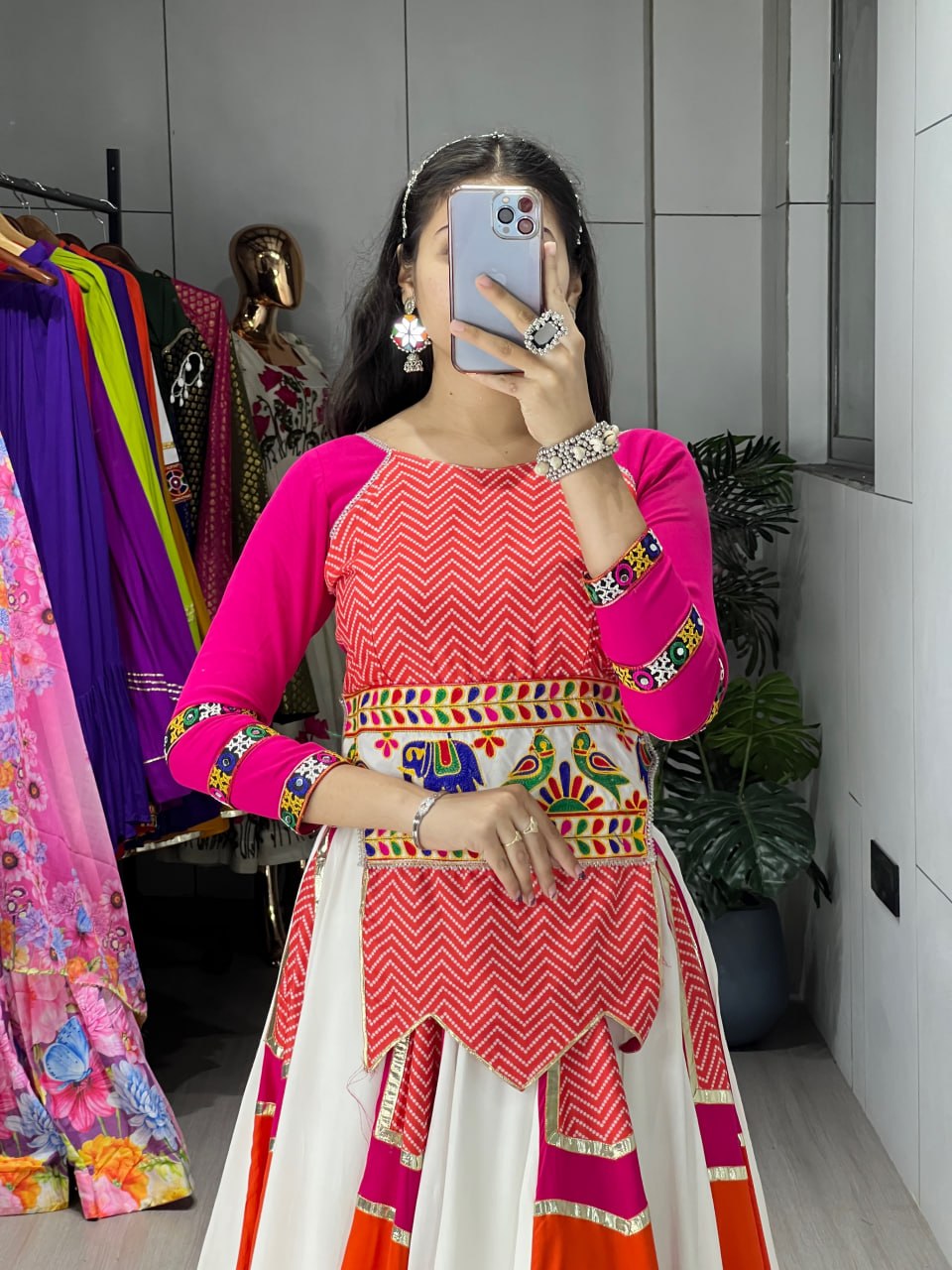 Beautiful Navratri Designer Rayon Cotton Lehenga Choli