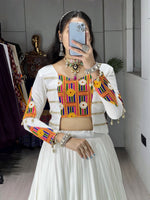 Dark sky blue faux georgette wedding Lehenga choli
