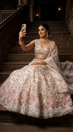 Buy Premium Tabby Silk Lehenga Choli with Pearl Embroidery