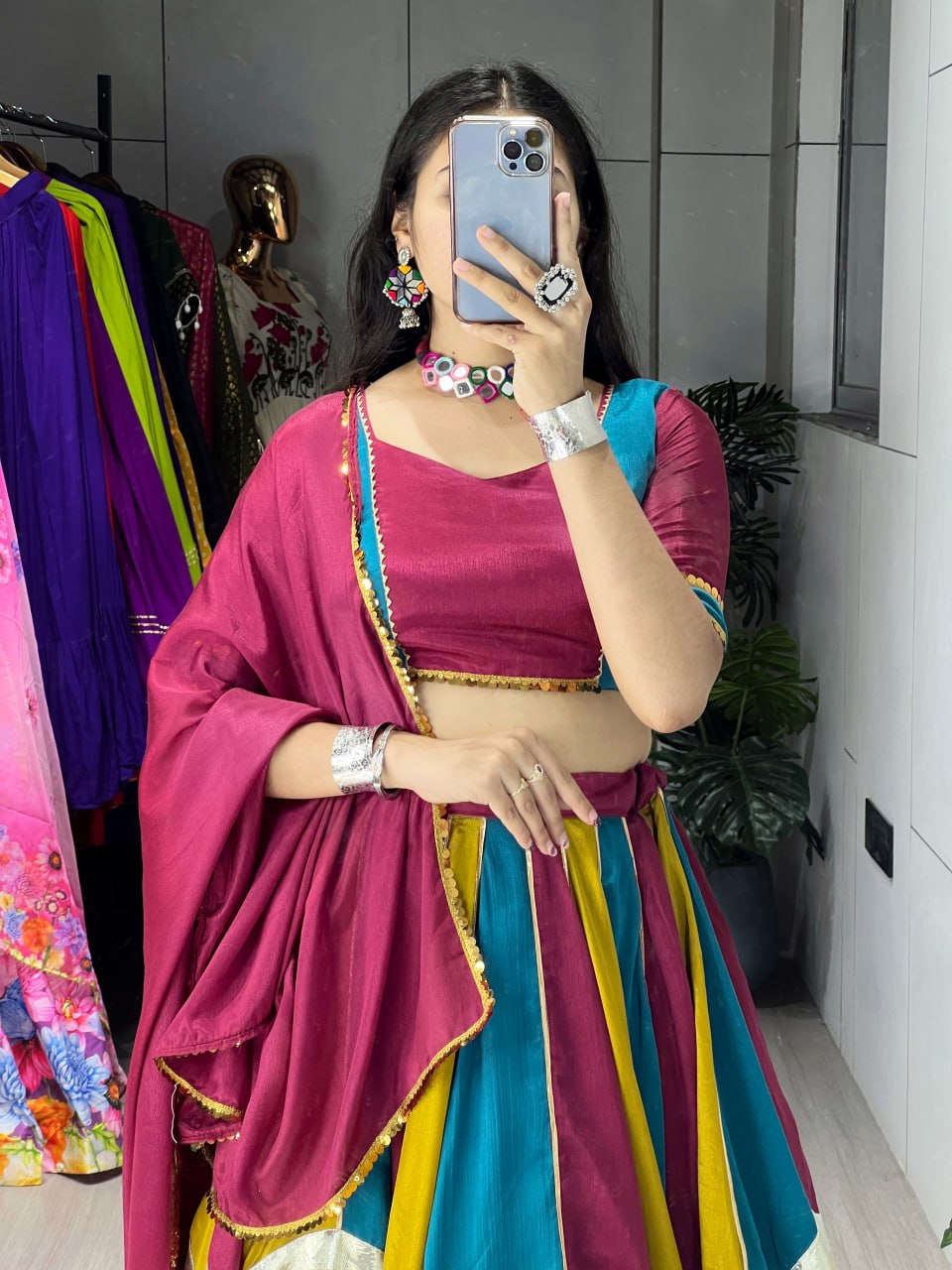 Designer Chinon Traditional Lehenga Choli Set
