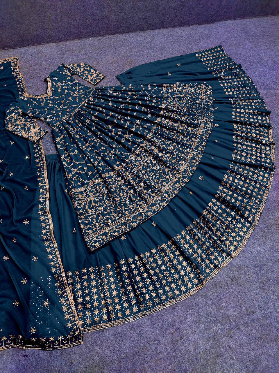 Buy Trendy Blue Lehenga Choli Online in India - Joshindia