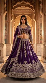 Blue Color Star Georgette Embroidered Lehenga Choli
