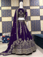 Blue Color Star Georgette Embroidered Lehenga Choli