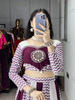 Elegant Wine & White Navratri Lehenga Choli