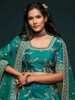 Premium Teal Green Color Art Silk Embroidered Lehenga Choli