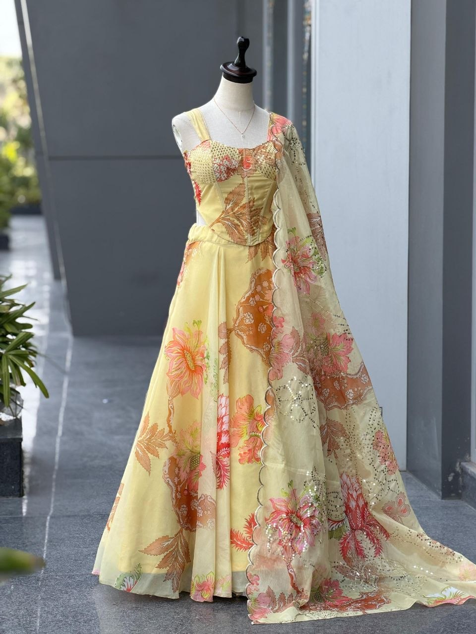 Pure Organza Digital Printed Lehenga Choli
