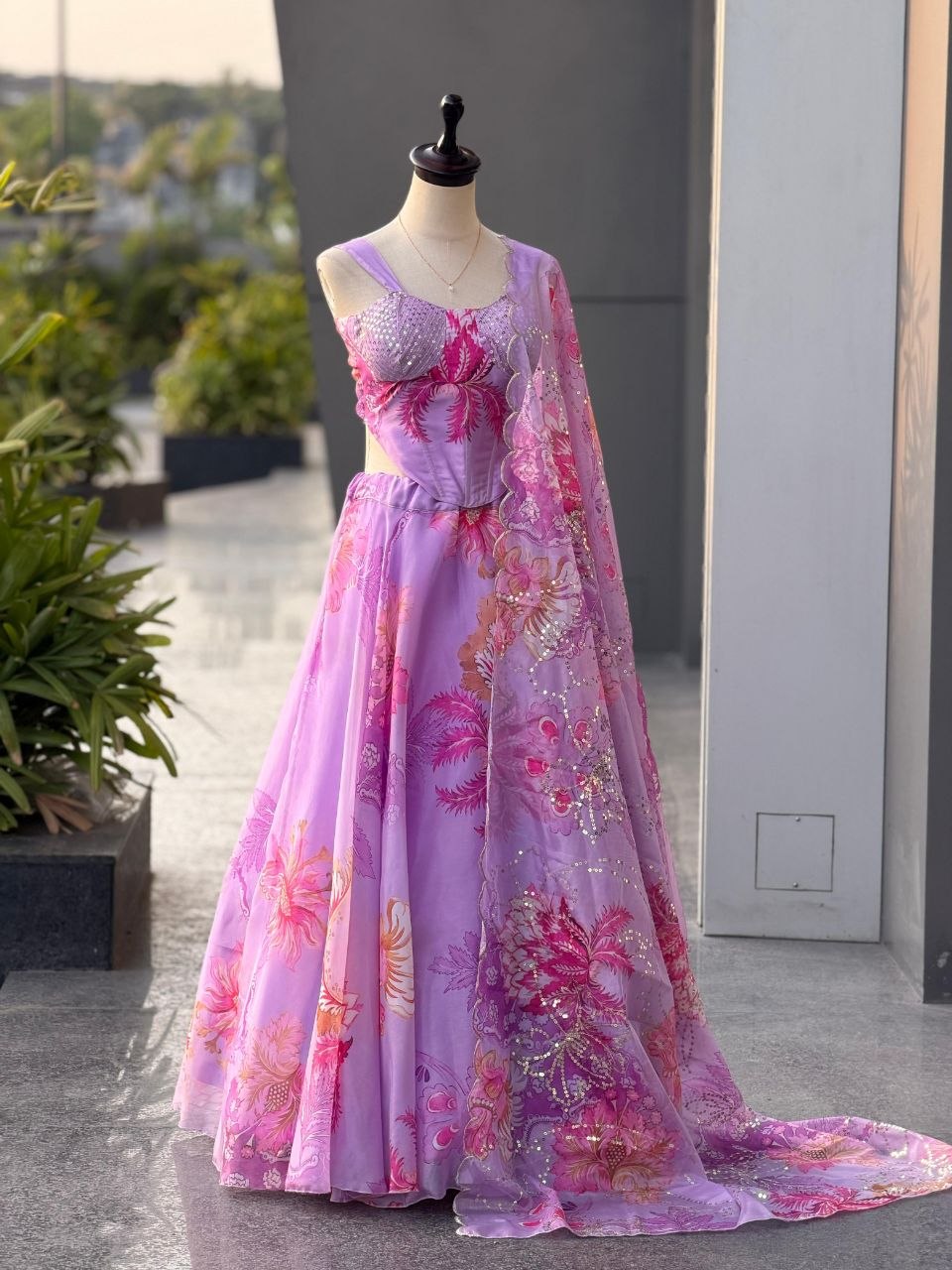 Pure Organza Digital Printed Lehenga Choli