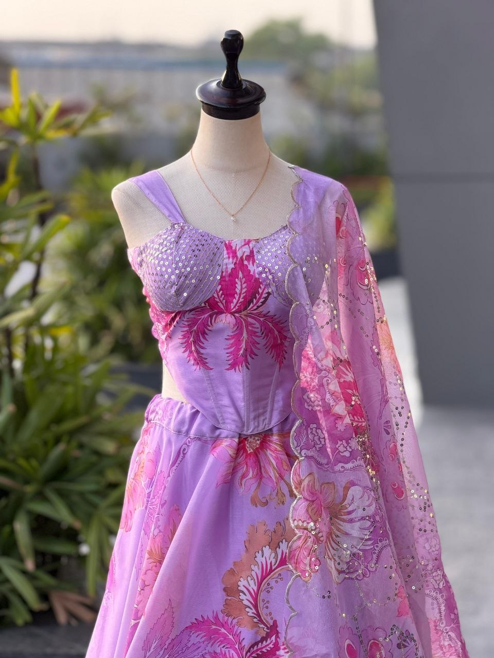 Pure Organza Digital Printed Lehenga Choli