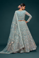 Sky Blue Heavy Designer Embroidered Lehenga Choli