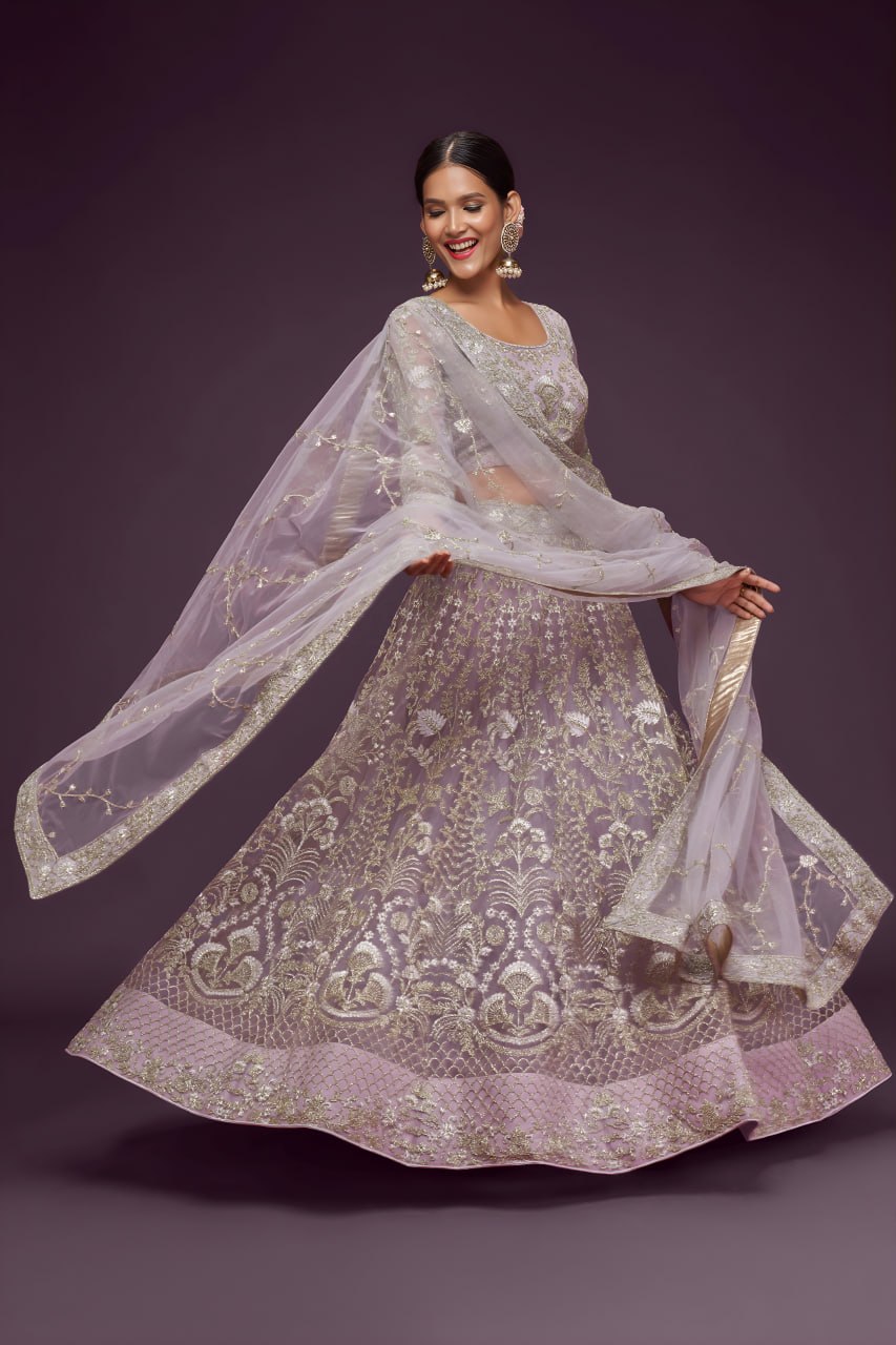 Designer Heavy Embroidered Soft Net Lehenga Choli