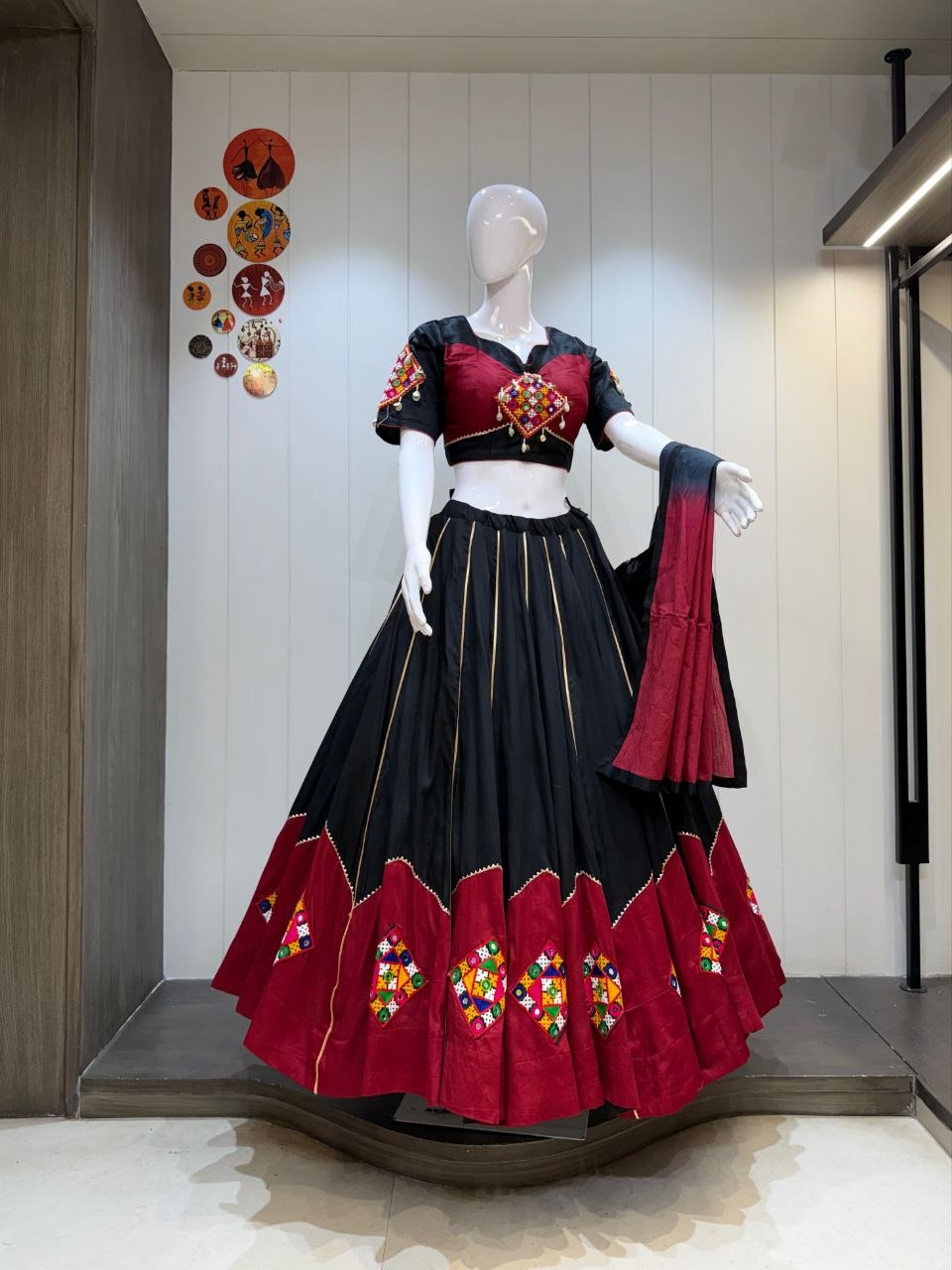 Royal Black & Maroon Navratri Lehenga Choli