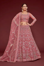 Rose Pink Heavy Designer Embroidered Lehenga Choli