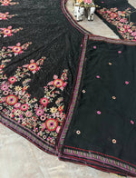 Black Faux Georgette Embroidered Lehenga Choli
