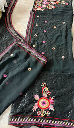 Black Faux Georgette Embroidered Lehenga Choli