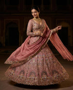 Elegant Gold Crush Embroidered Lehenga Choli