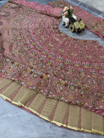 Elegant Gold Crush Embroidered Lehenga Choli