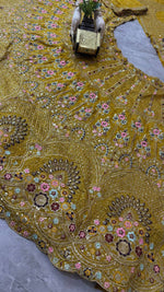 Elegant Yellow Color Gold Crush Embroidered Lehenga Choli