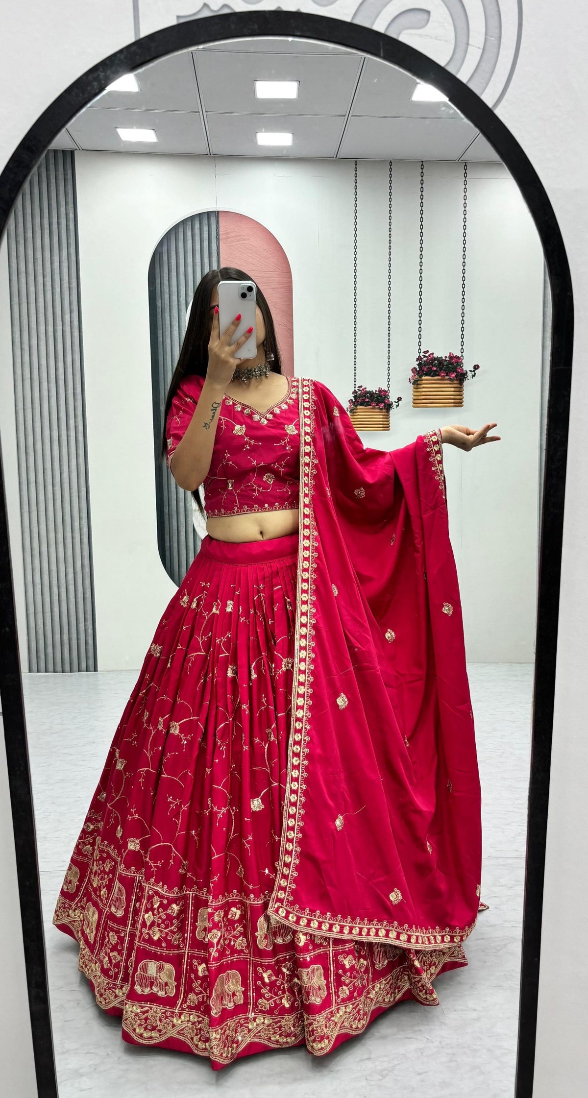 Heavy Designer Crepe SilkEmbroidery Lehenga Choli