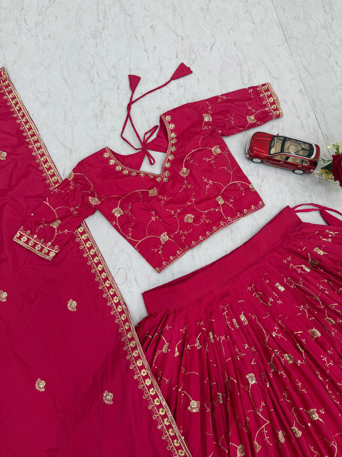 Heavy Designer Crepe SilkEmbroidery Lehenga Choli