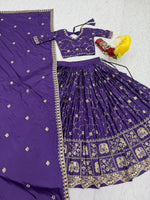 Blue Color Designer Crepe Silk Lehenga Choli