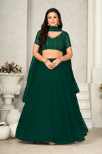 Elegant Green Georgette Lehenga Choli