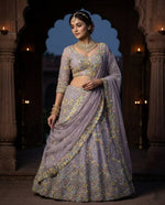 Elegant Lavender Sequins Embroidered Lehenga Choli