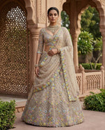 Elegant Cream Sequins EmbroideredLehenga Choli