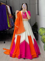 Traditional Rayon Cotton Lehenga Choli With Leheriya Dupatta