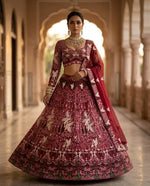 Gorgeous Red Sequins Embroidered Georgette Lehenga Choli