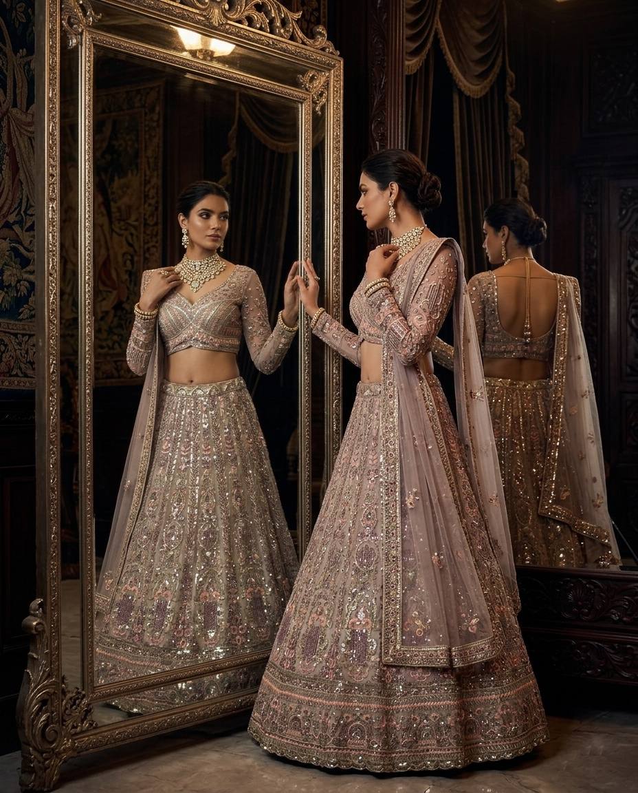 Designer Sequins Embroidered Lehenga Choli