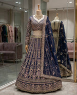 Elegant Blue Color Sequins EmbroideredLehenga Choli