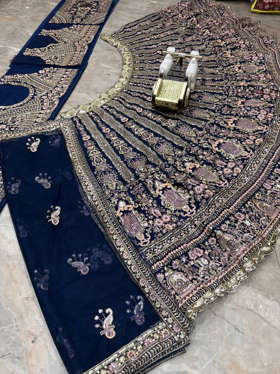 Elegant Blue Color Sequins EmbroideredLehenga Choli