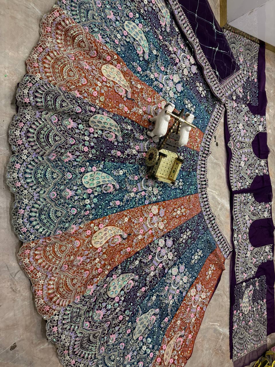 Stunning Multi Color Coding Sequins Work Lehenga Choli