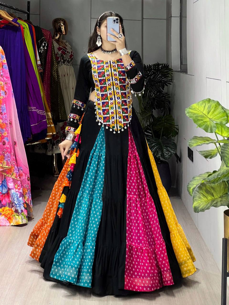 Vibrant Rainbow Navratri Lehenga Choli