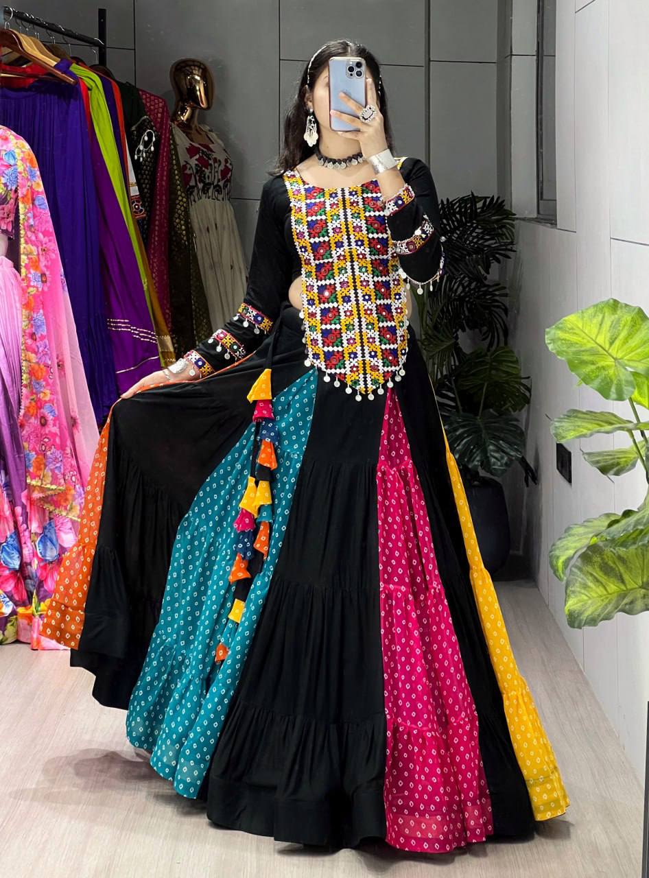 Vibrant Rainbow Navratri Lehenga Choli