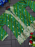 Stunning Green & White Embroidered Lehenga with Designer Jacket