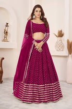Radiant Rani Pink Sequins Georgette Lehenga Choli