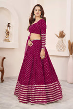 Radiant Rani Pink Sequins Georgette Lehenga Choli